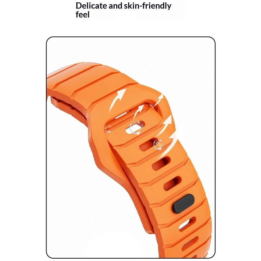 For Huawei Watch 5 46mm Adjustable Strap Armor Reverse T-Buckle Silicone Watch Band - White - 4
