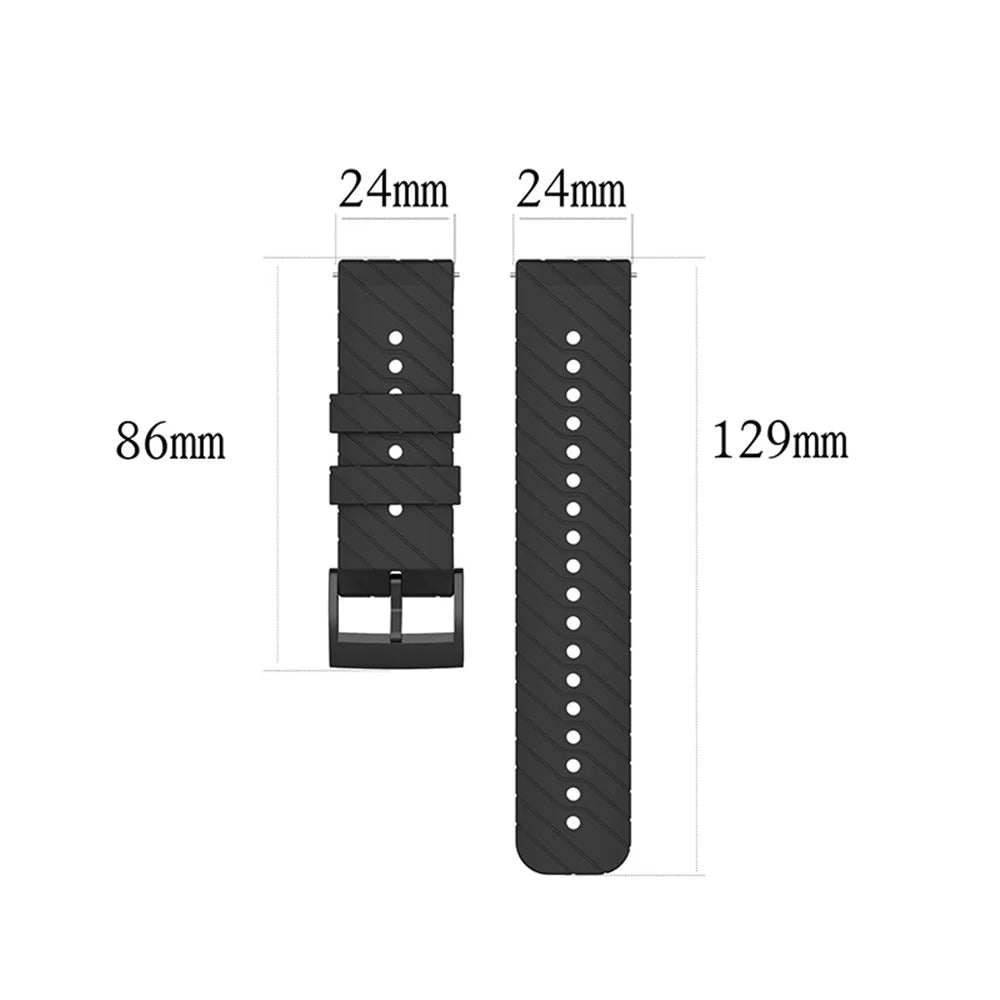 24mm Twill Texture Silicone Replacement Adjustable Smartwatch Strap Sport Band for Suunto 9 / 9 Baro / D5 / 9 Copper - Midnight Blue - 3