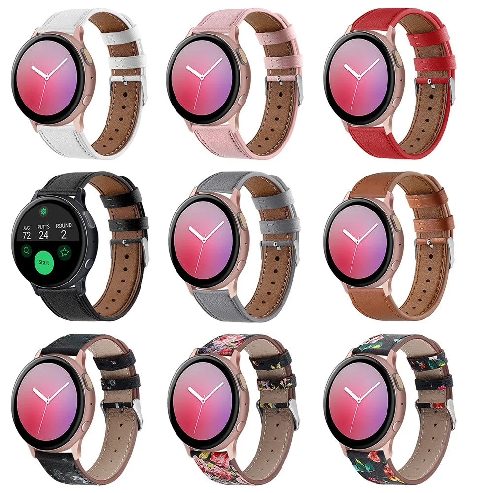 20mm Top Layer Cowhide Genuine Leather Strap Watchband for Samsung Galaxy Watch 42mm/Gear S2 Classic/Huawei Watch 2 - White - 5