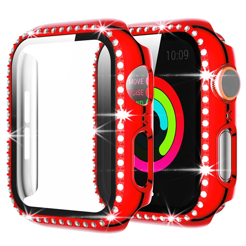 Stylish Rhinestone Decor Smart Watch Case Protector for Apple Watch Series 3/2/1 38mm - Red - 1