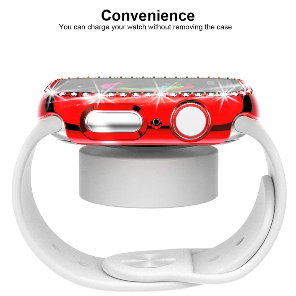 Stylish Rhinestone Decor Smart Watch Case Protector for Apple Watch Series 3/2/1 38mm - Red - 4