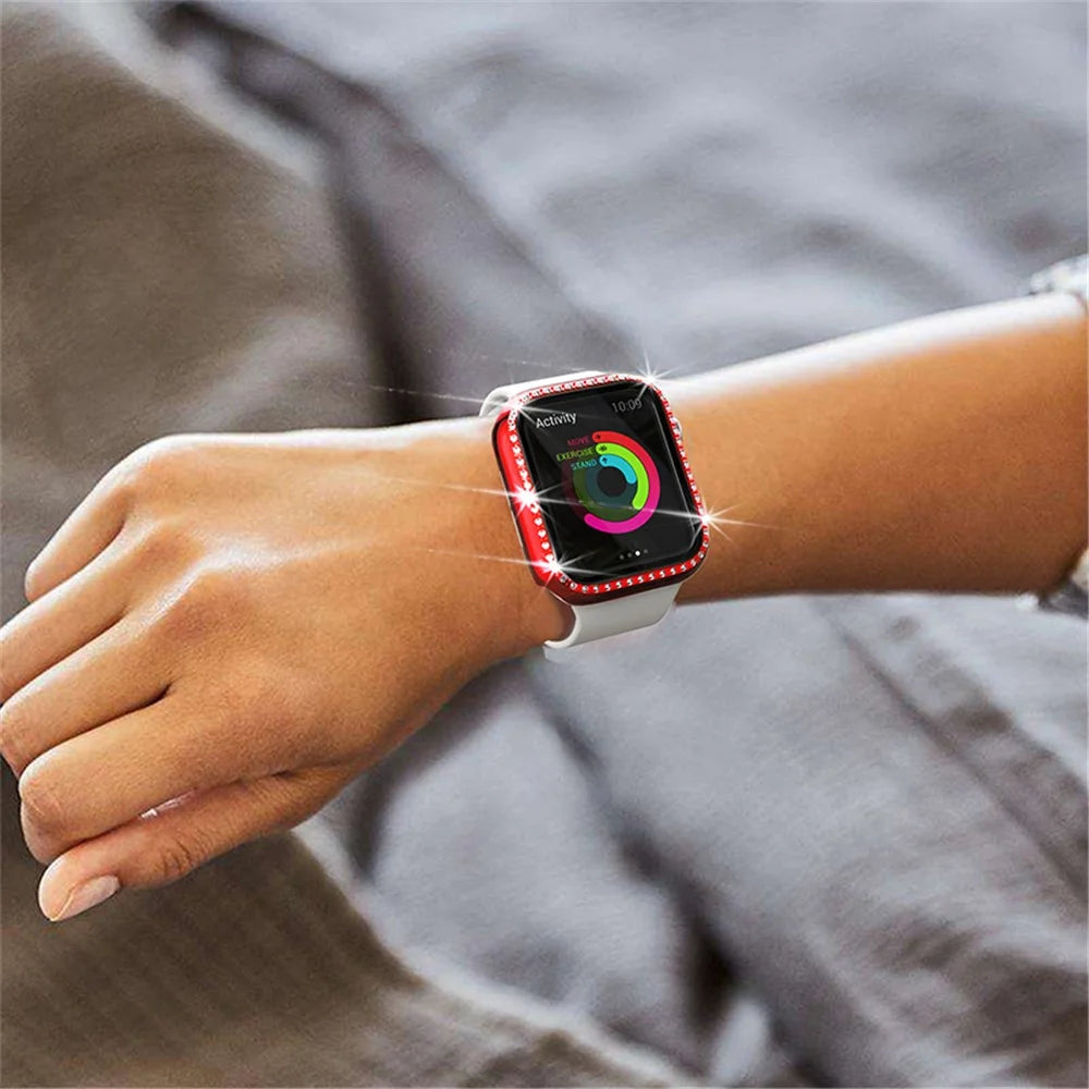 Stylish Rhinestone Decor Smart Watch Case Protector for Apple Watch Series 3/2/1 38mm - Red - 6
