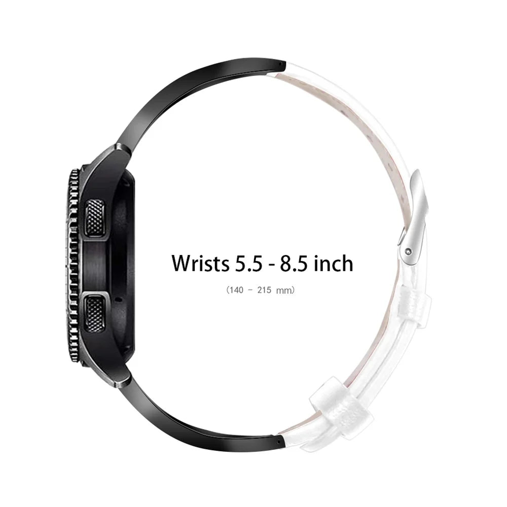 For Fossil Gen 5 Carlyle Rhinestones Decor Ceramic+Genuine Leather Wrist Strap Adjustable Watchband - White - 2