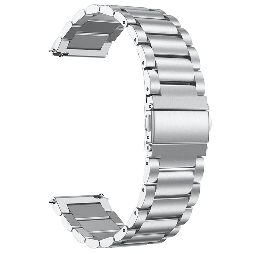 For Huawei Watch GT 2 42mm/Watch 2 Stainless Steel Watch Band Quick Release 20mm Watch Strap Business Watchband - Silver - 3