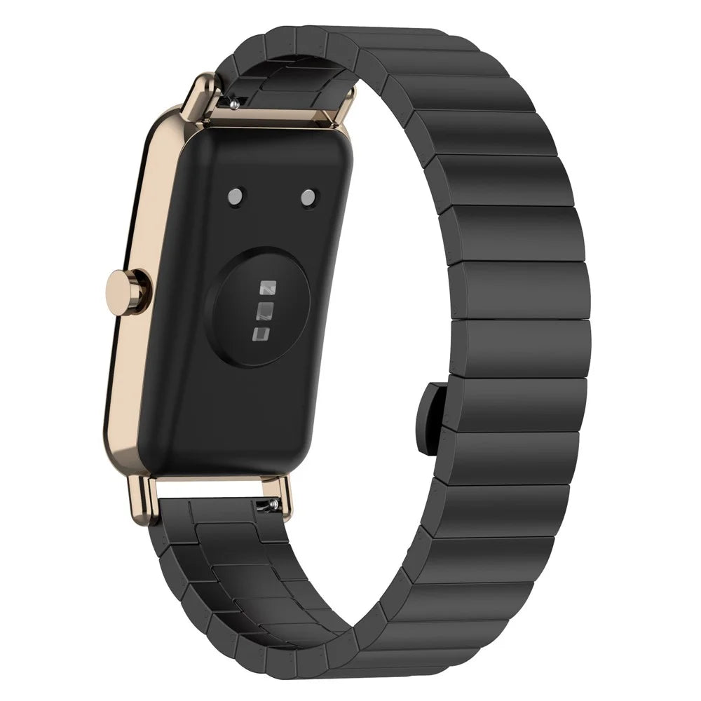 For Huawei Watch Fit Mini 16mm Stainless Steel Watchband Smart Watch Strap Replacement - Black - 1