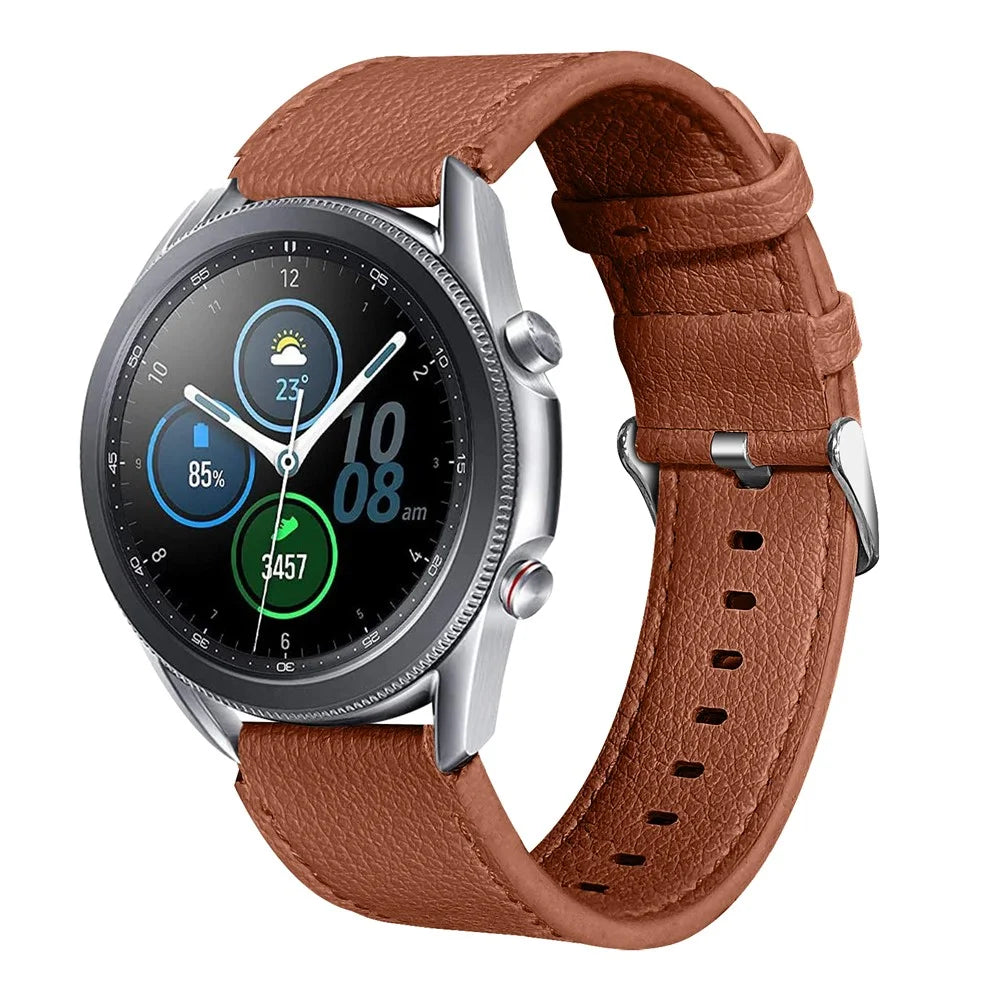 For TicWatch Pro/TicWatch GTX Durable Buckle Design Watch Band Cowhide Genuine Leather Double-sided Textured Wrist Strap - Coffee - 2