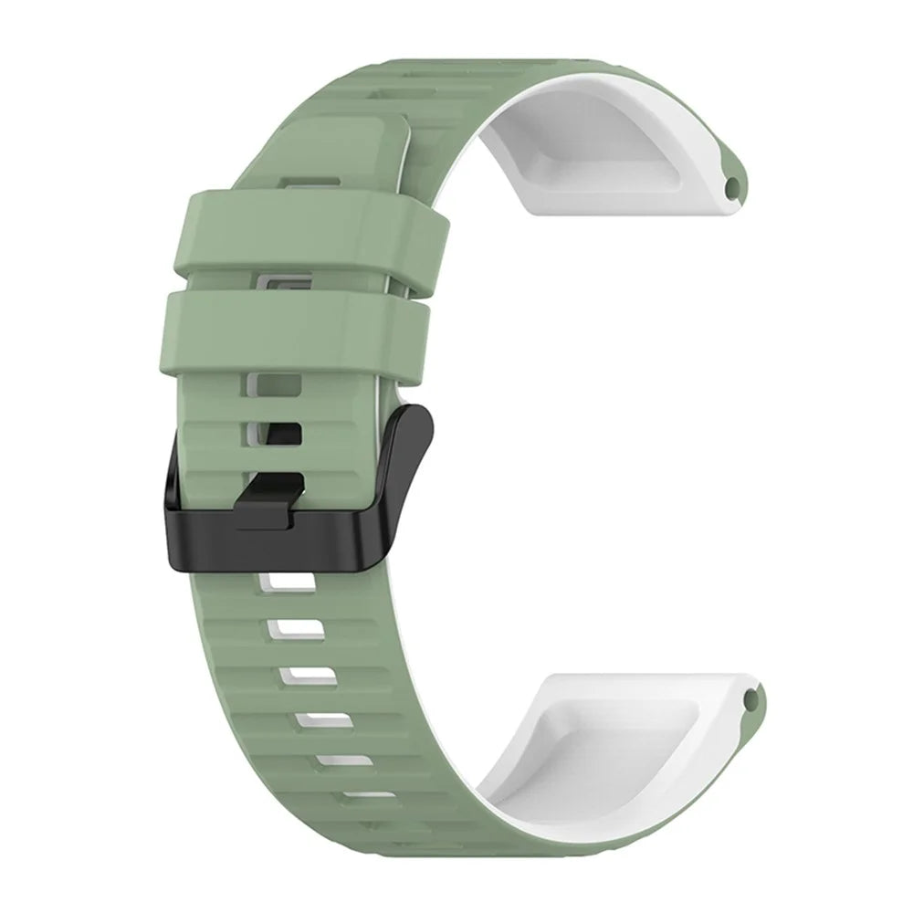 For Garmin Fenix 6X GPS 26mm Replacement Silicone Watch Strap Adjustable Wrist Band with Tools - Light Green/White - 3