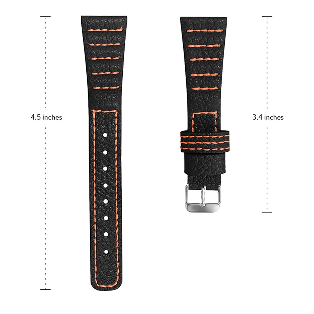 For Huami Amazfit Bip 1S/GTR 42mm/GTS/Bip Lite Soft Durable Top Layer Genuine Leather Wrist Strap Wave Stitching Lines Watchband - Black - 3