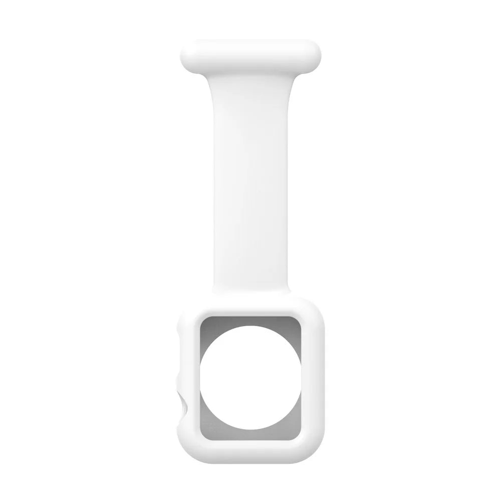 For Apple Watch Series 11 10 42mm / 9 8 7 41mm / SE3 SE2 SE 6 5 4 40mm / 3 2 1 38mm Shockproof Silicone Smartwatch Frame Protector Watch Band Replacement - White - 5
