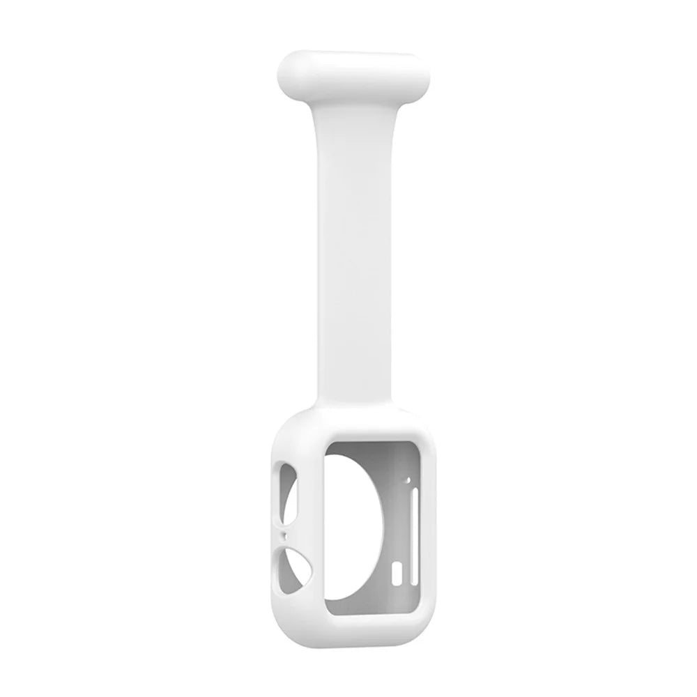 For Apple Watch Ultra 3 2 1 49mm / Series 11 10 46mm / 9 8 7 45mm / SE3 SE2 SE 6 5 4 44mm / 3 2 1 42mm Impact-Resistant Silicone Watch Frame Protector Smart Watch Band - White - 4