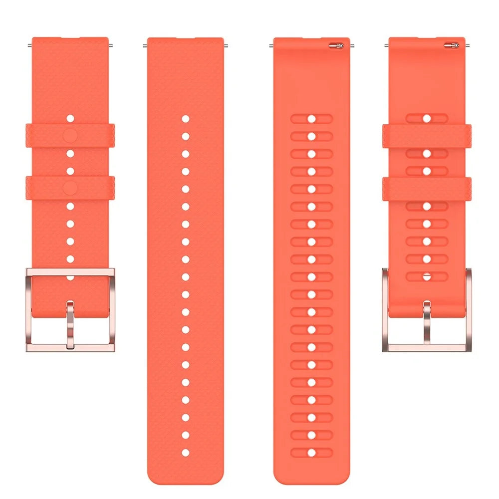 For Polar Ignite/Ignite2/Unite/Pacer Silicone Watch Strap Dots Design Square Buckle Wrist Band Replacement 20mm - Orange - 5