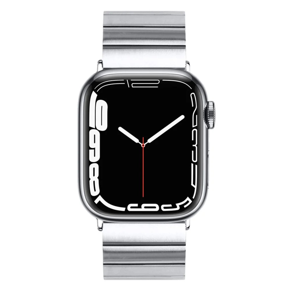 For Apple Watch Ultra 3 2 1 49mm / Series 11 10 46mm / 9 8 7 45mm / SE3 SE2 SE 6 5 4 44mm / 3 2 1 42mm / Watch Ultra 49mm Buckle Design Stainless Steel Wrist Strap Smart Watch Band - Silver - 5