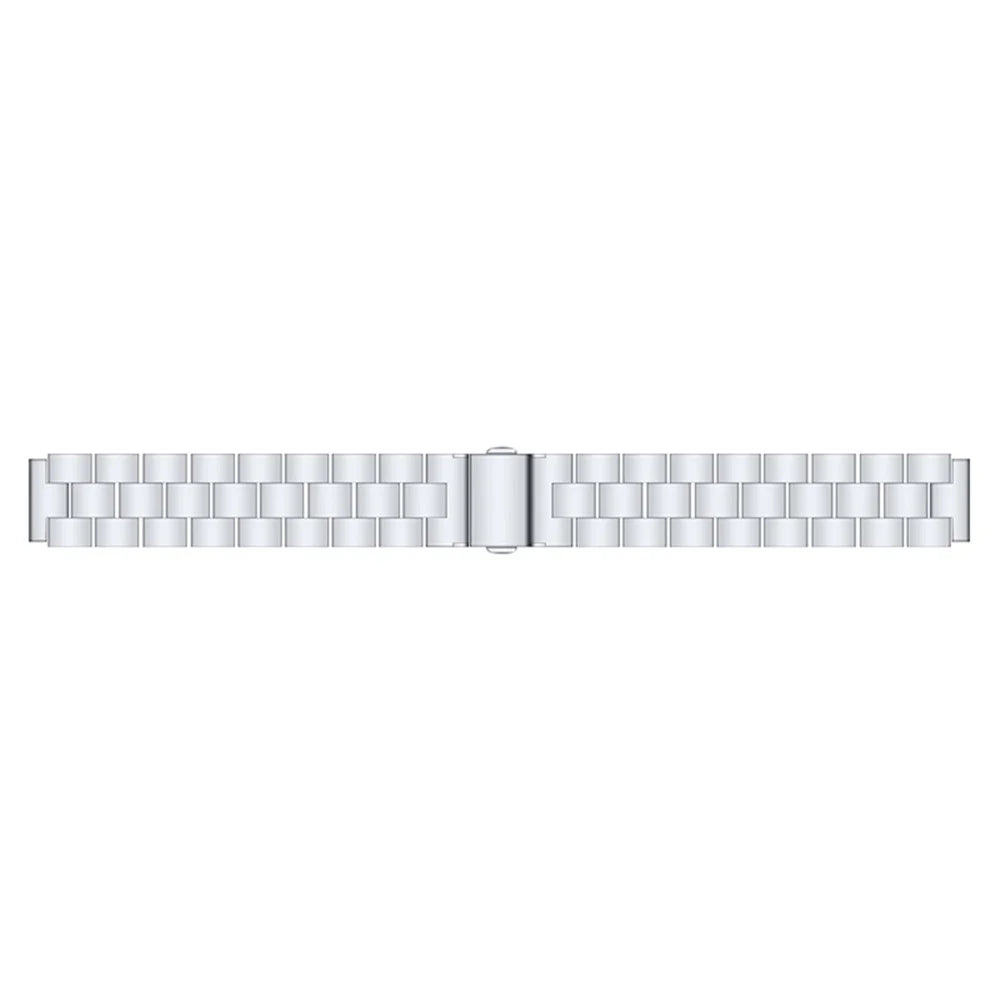 For Xiaomi Mi Band 7 Three-bead Wrist Strap Stainless Steel Watch Band Replacement with Foldable Buckle - Silver - 3