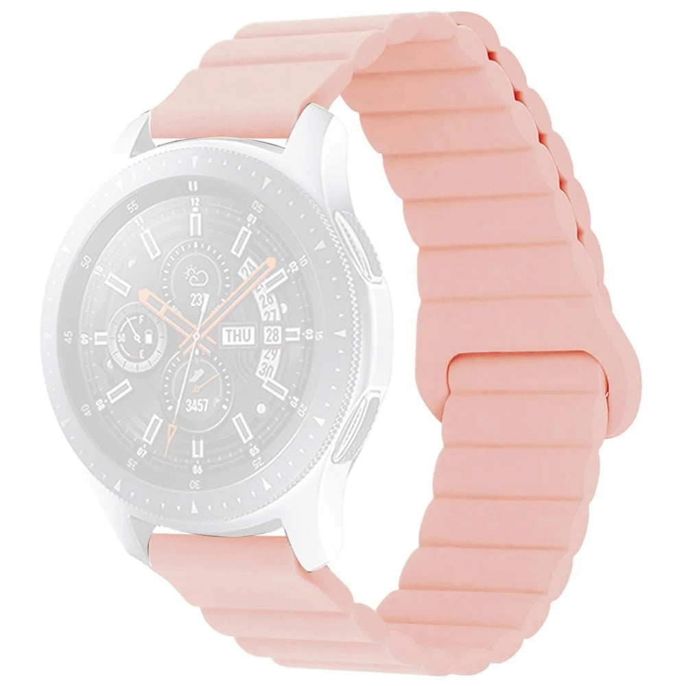 For Haylou RT / RT2 / GST / GS / RS3 / Huawei Watch 3 / Xiaomi Watch S1 / S1 Active, Magnetic Watch Band 22mm Universal Silicone Wrist Strap - Pink - 1