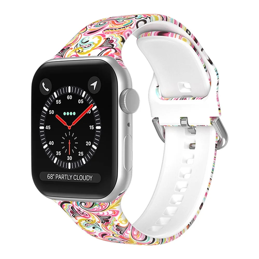 For Apple Watch Series 11 10 42mm / 9 8 7 41mm / SE3 SE2 SE 6 5 4 40mm / 3 2 1 38mm Silicone Watch Strap - Color Cloud - 2