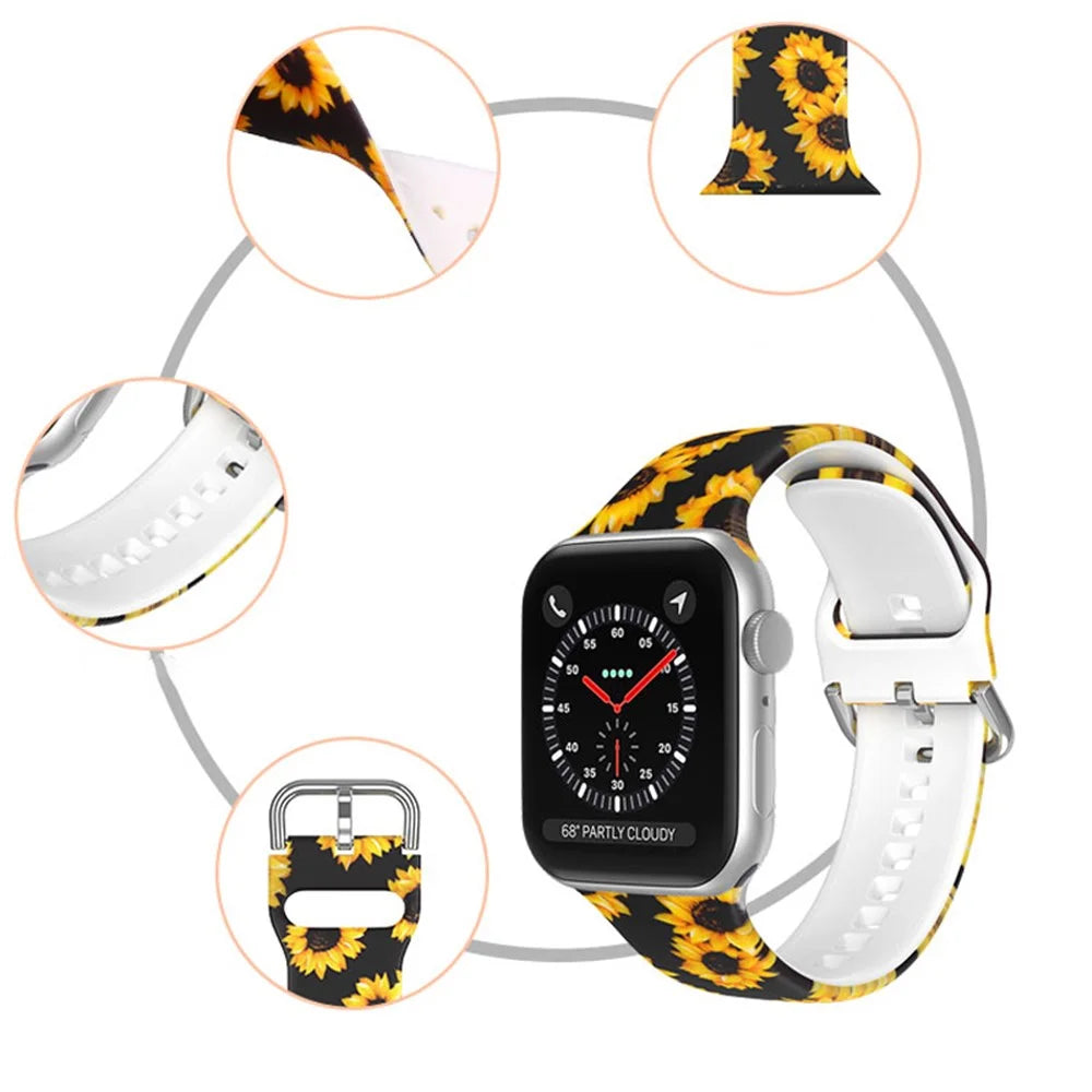 For Apple Watch Series 11 10 42mm / 9 8 7 41mm / SE3 SE2 SE 6 5 4 40mm / 3 2 1 38mm Silicone Watch Strap - Color Cloud - 5