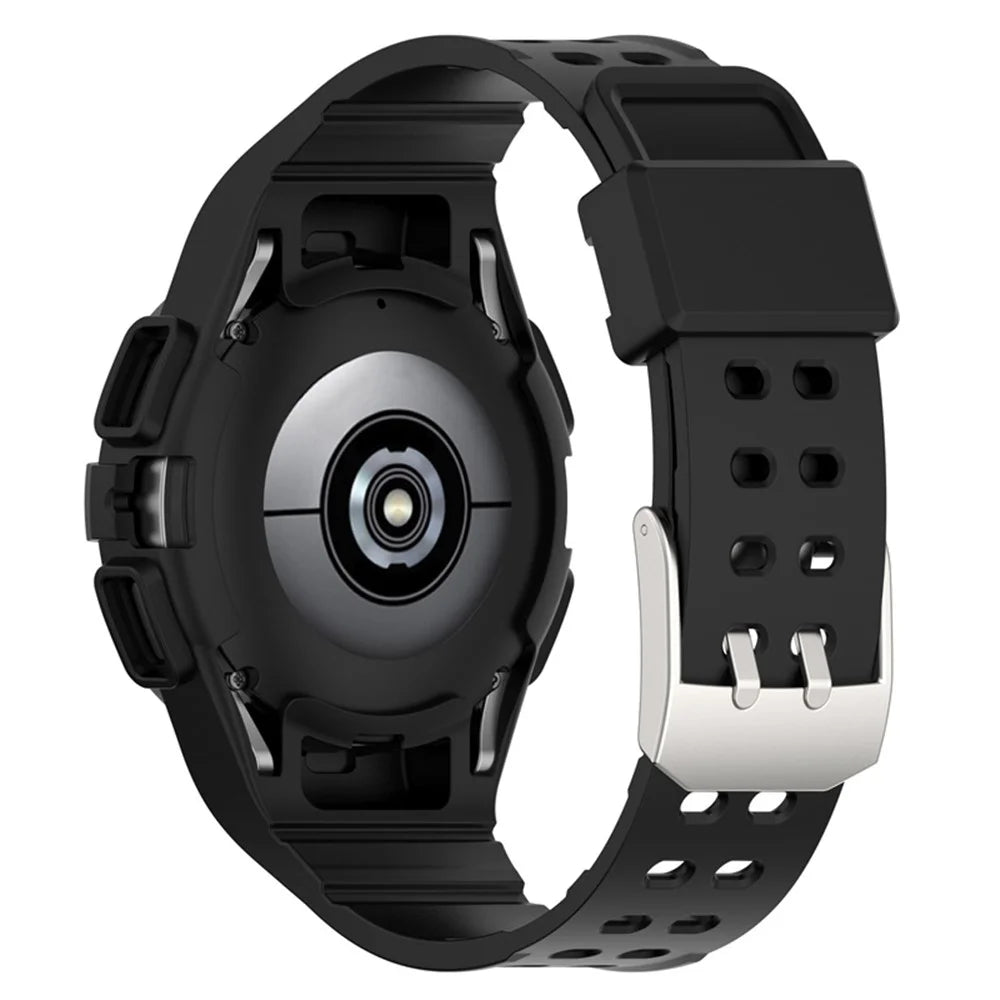 For Samsung Galaxy Watch4 40mm One-piece Soft TPU Smart Watch Replacement Wrist Strap with Watch Case - Black - 2