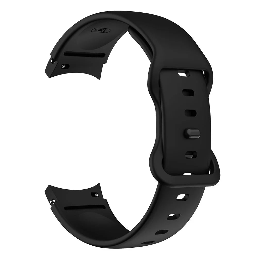 For Samsung Galaxy Watch 5 40mm / 44mm / 5 Pro 45mm Silicone Watch Band Quick Release 20mm Wrist Strap with Butterfly Buckle - Black - 1