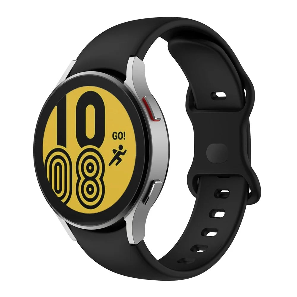For Samsung Galaxy Watch 5 40mm / 44mm / 5 Pro 45mm Silicone Watch Band Quick Release 20mm Wrist Strap with Butterfly Buckle - Black - 2