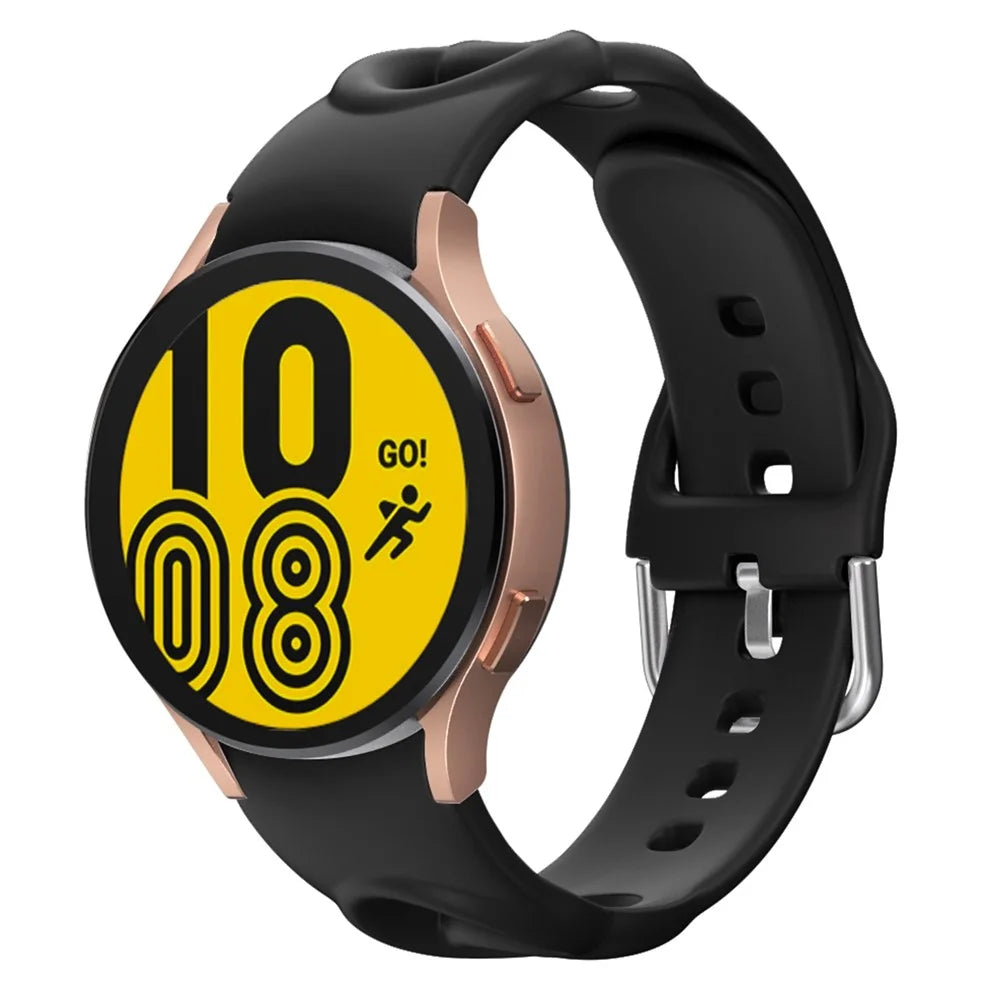 For Samsung Galaxy Watch 5 40mm / 44mm / 5 Pro 45mm Quick Release Watch Strap Set Silicone Hollow Watch Band 20mm Replacement Watchband - Black - 2