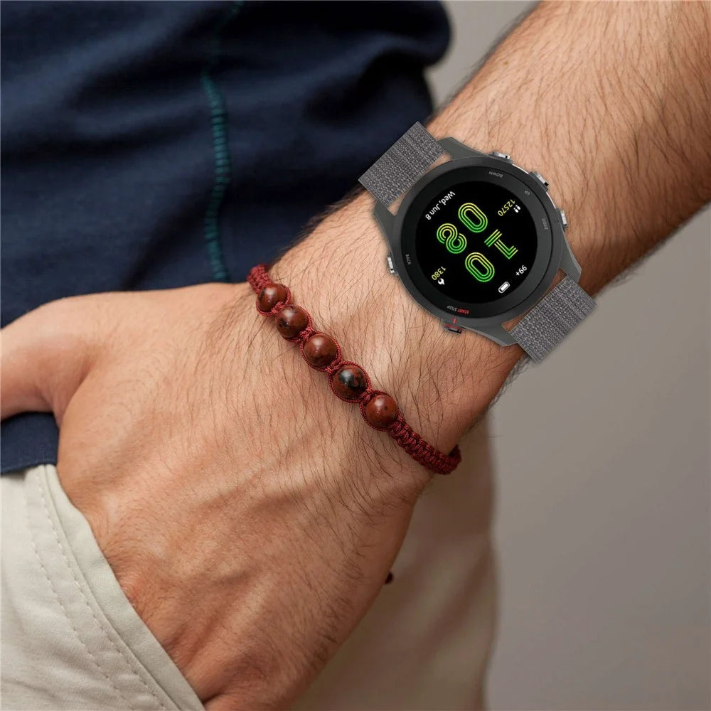 For Samsung Galaxy Watch 5 40mm / 44mm / Watch 5 Pro 45mm Nylon Watch Band Pink Buckle Adjustable Wrist Strap - Dark Grey - 7
