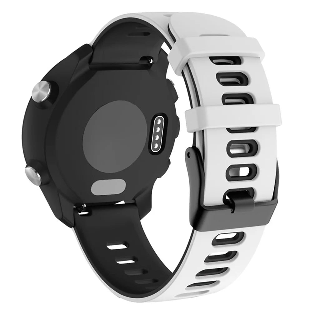 For Samsung Galaxy Watch 5 40mm / 44mm / 5 Pro 45mm Dual-Color Watch Band Replacement Watch Strap Silicone Watchband - White / Black - 1