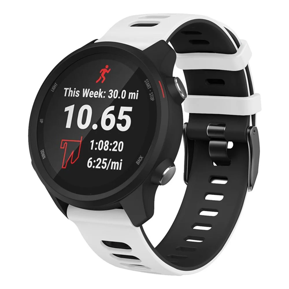 For Samsung Galaxy Watch 5 40mm / 44mm / 5 Pro 45mm Dual-Color Watch Band Replacement Watch Strap Silicone Watchband - White / Black - 2