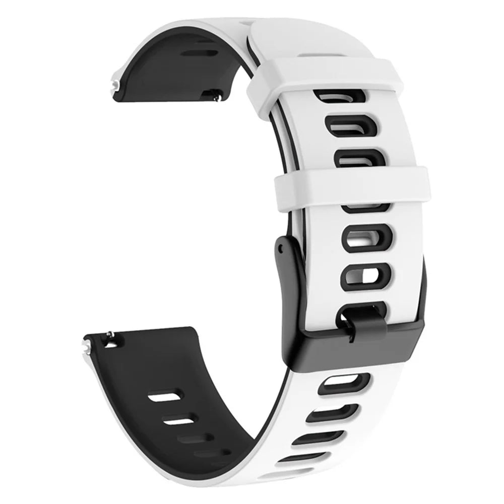 For Samsung Galaxy Watch 5 40mm / 44mm / 5 Pro 45mm Dual-Color Watch Band Replacement Watch Strap Silicone Watchband - White / Black - 3