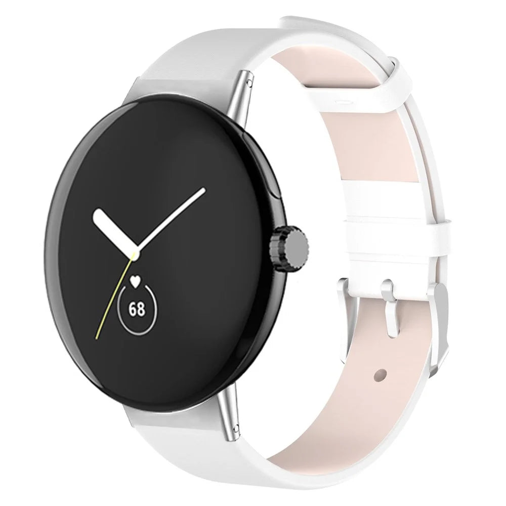 For Google Pixel Watch 4 41mm / Watch 3 41mm / Watch 2 / Watch PU Leather Replacement Watch Band Adjustable Wrist Strap Bracelet - White - 3