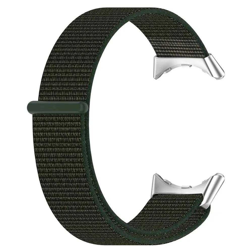 For Google Pixel Watch 3 41mm / Watch 2 / Pixel Watch Nylon Loop Fasten Watch Band Breathable Sport Wrist Band Replacement - Army Green - 1