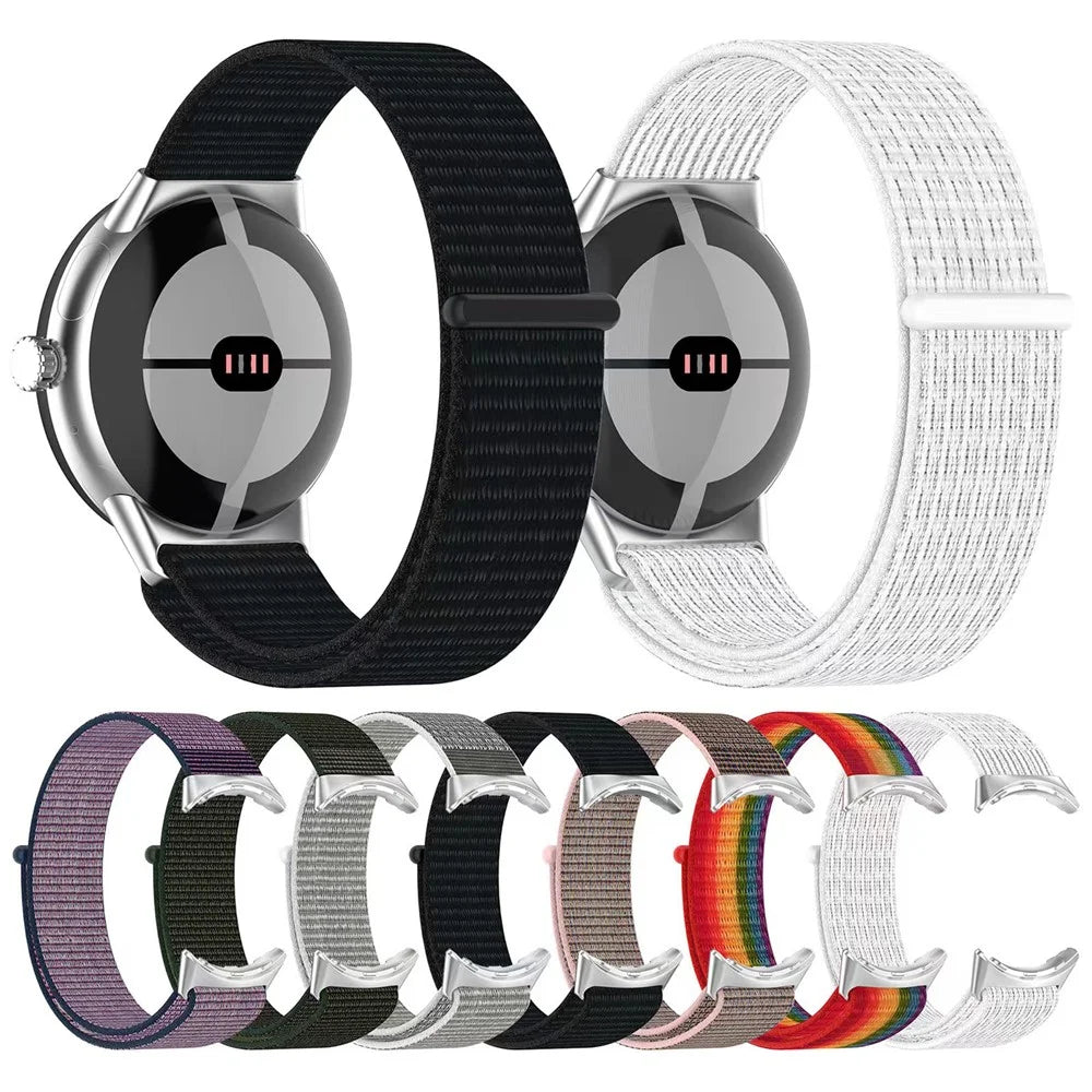 For Google Pixel Watch 3 41mm / Watch 2 / Pixel Watch Nylon Loop Fasten Watch Band Breathable Sport Wrist Band Replacement - Army Green - 5