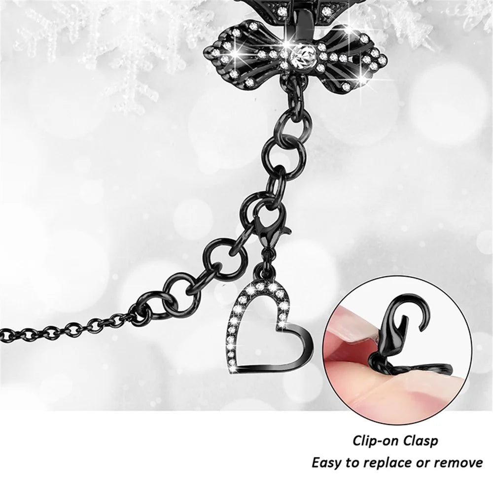 For Apple Watch Ultra 3 2 1 49mm / Series 11 10 46mm / 9 8 7 45mm / SE3 SE2 SE 6 5 4 44mm / 3 2 1 42mm Watch Band Multiple Pendant Design Bracelet Strap - Black - 4