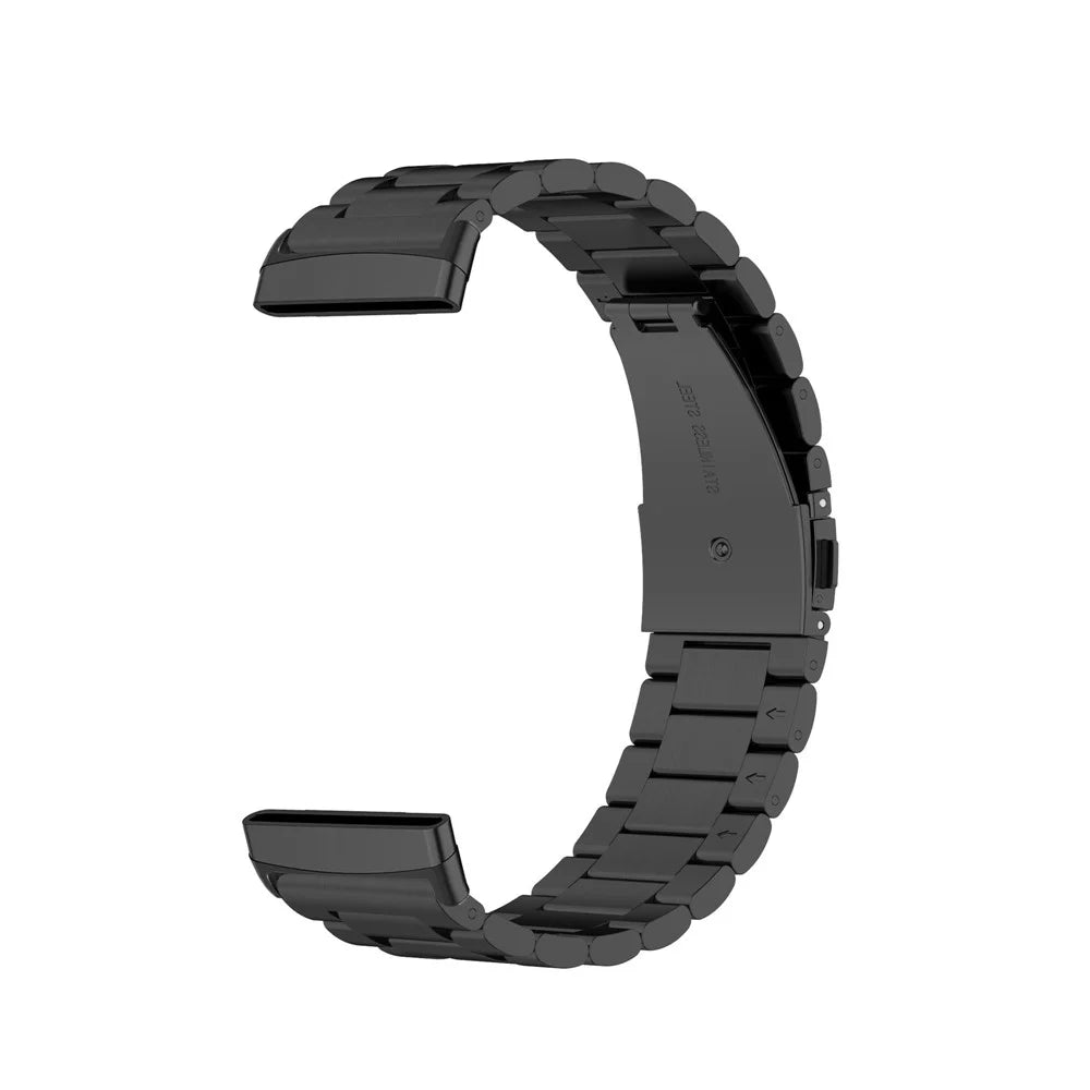 For Fitbit Versa 4 / Versa 3 / Sense 2 / Sense Stylish 3 Beads Design Stainless Steel Wrist Band Replacement Smartwatch Strap - Black - 2