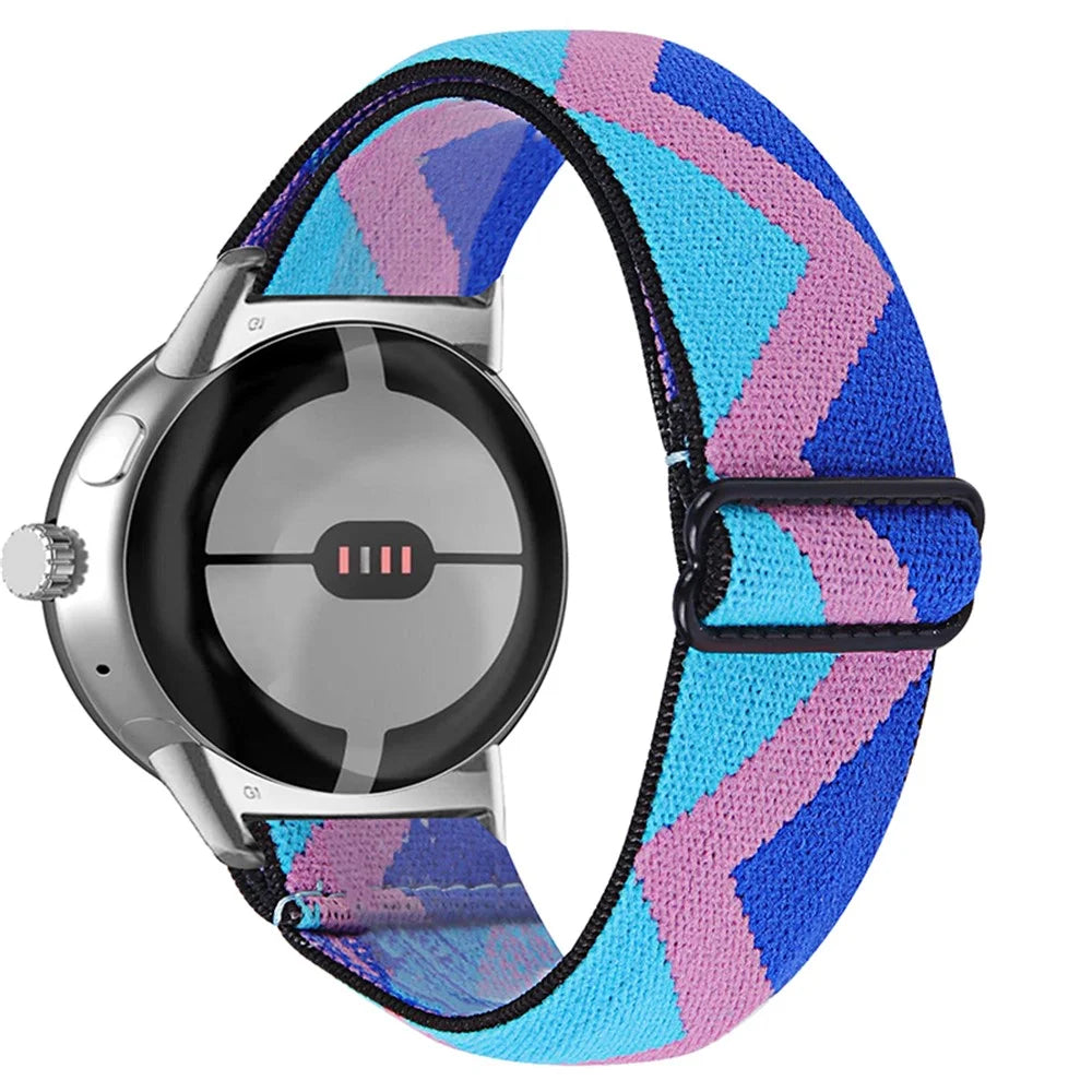 For Google Pixel Watch 4 41mm / Watch 3 41mm / Watch 2 / Watch Braided Watch Band Breathable Adjustable Wrist Strap Replacement with Silver Adapter - 1 - 1
