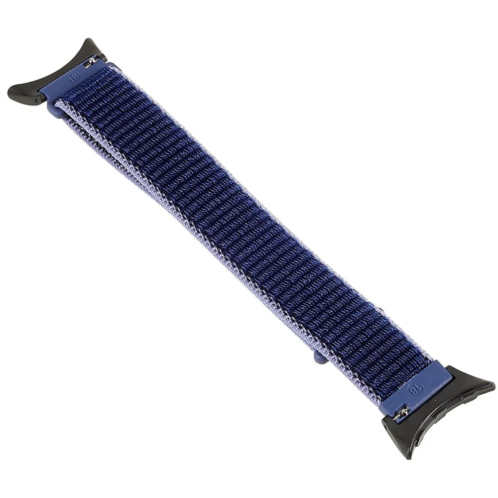 For Google Pixel Watch 4 41mm / Watch 3 41mm / Watch 2 / Watch Breathable Nylon Weave Strap Sport Loop Replacement Watch Band with Black Metal Connector - Blue - 2