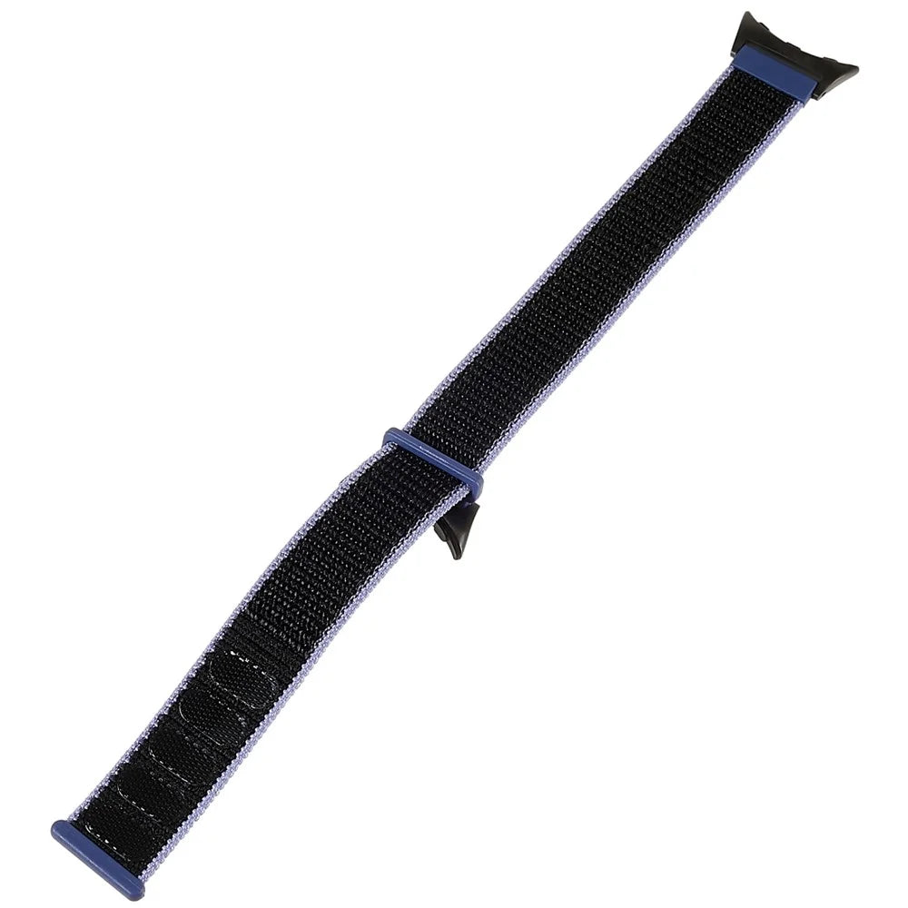 For Google Pixel Watch 4 41mm / Watch 3 41mm / Watch 2 / Watch Breathable Nylon Weave Strap Sport Loop Replacement Watch Band with Black Metal Connector - Blue - 3