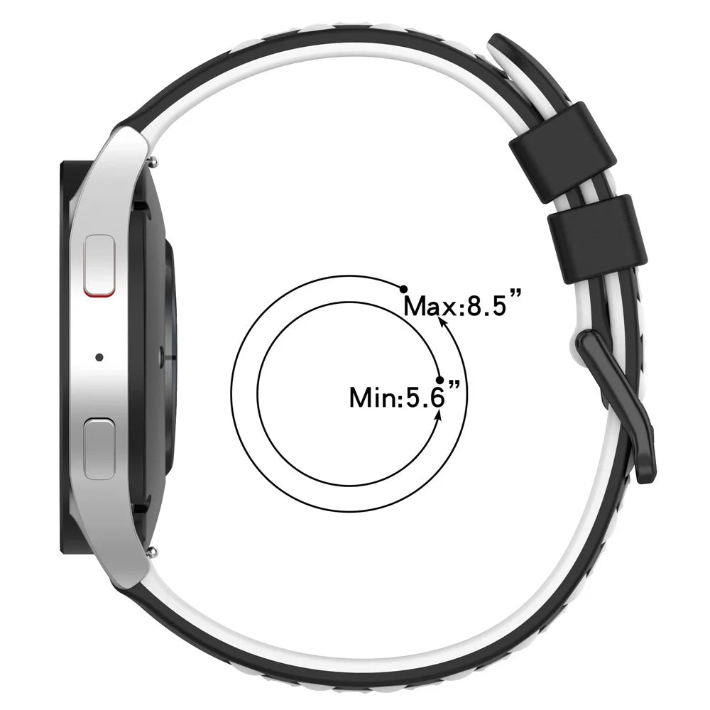 For Garmin Forerunner 255 / 745 Universal 22mm Bi-color Soft Silicone Watch Band Big Hole Design Watch Strap - Black / White - 6