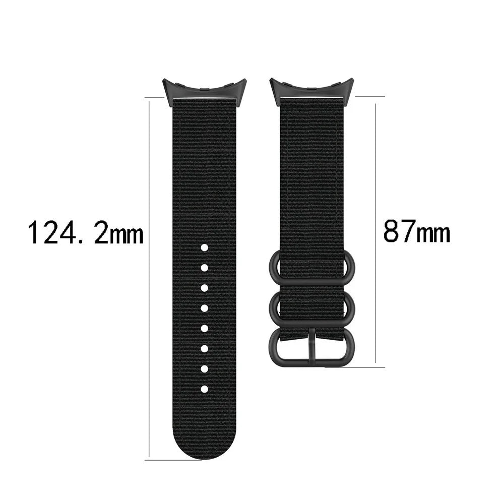 For Google Pixel Watch 4 41mm / Watch 3 41mm / Watch 2 / Watch Nylon Strap Adjustable Watchband Smart Bracelet Breathable Band with Loop Buckle for Women / Men - Black - 6