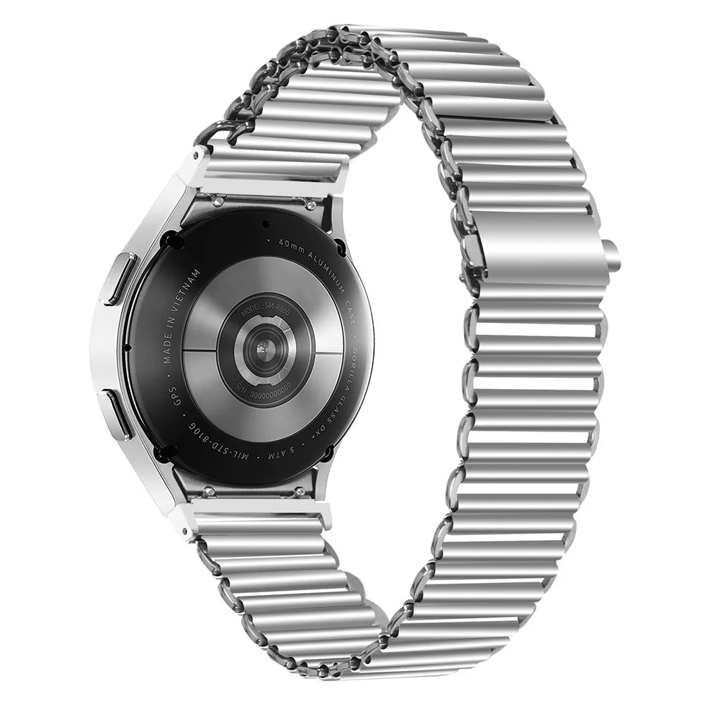 For Samsung Galaxy Watch4 Active 40mm 44mm / Watch4 Classic 42mm 46mm Watch Band Stainless Steel Hollow Strap - Silver - 1