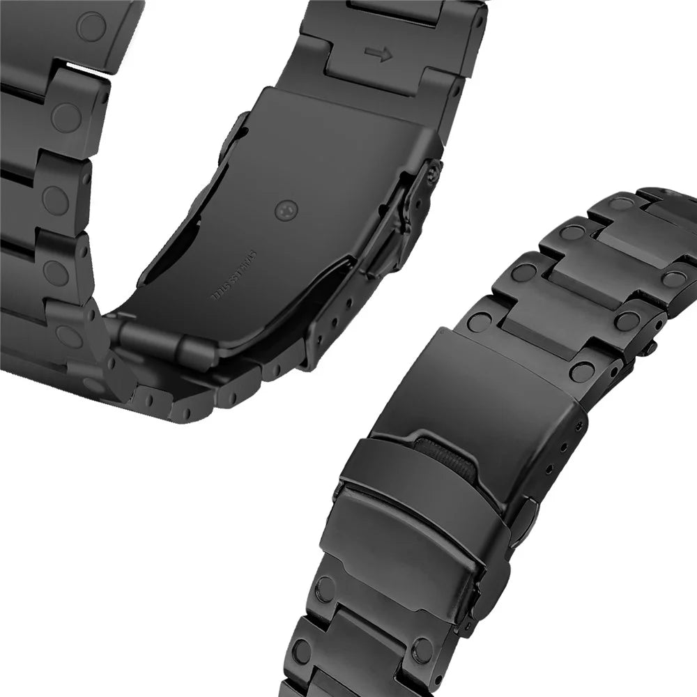 For Google Pixel Watch 4 41mm / Watch 3 41mm / Watch 2 / Watch Three Bead Watch Band Stainless Steel Smart Watch Strap Replacement - Black - 3