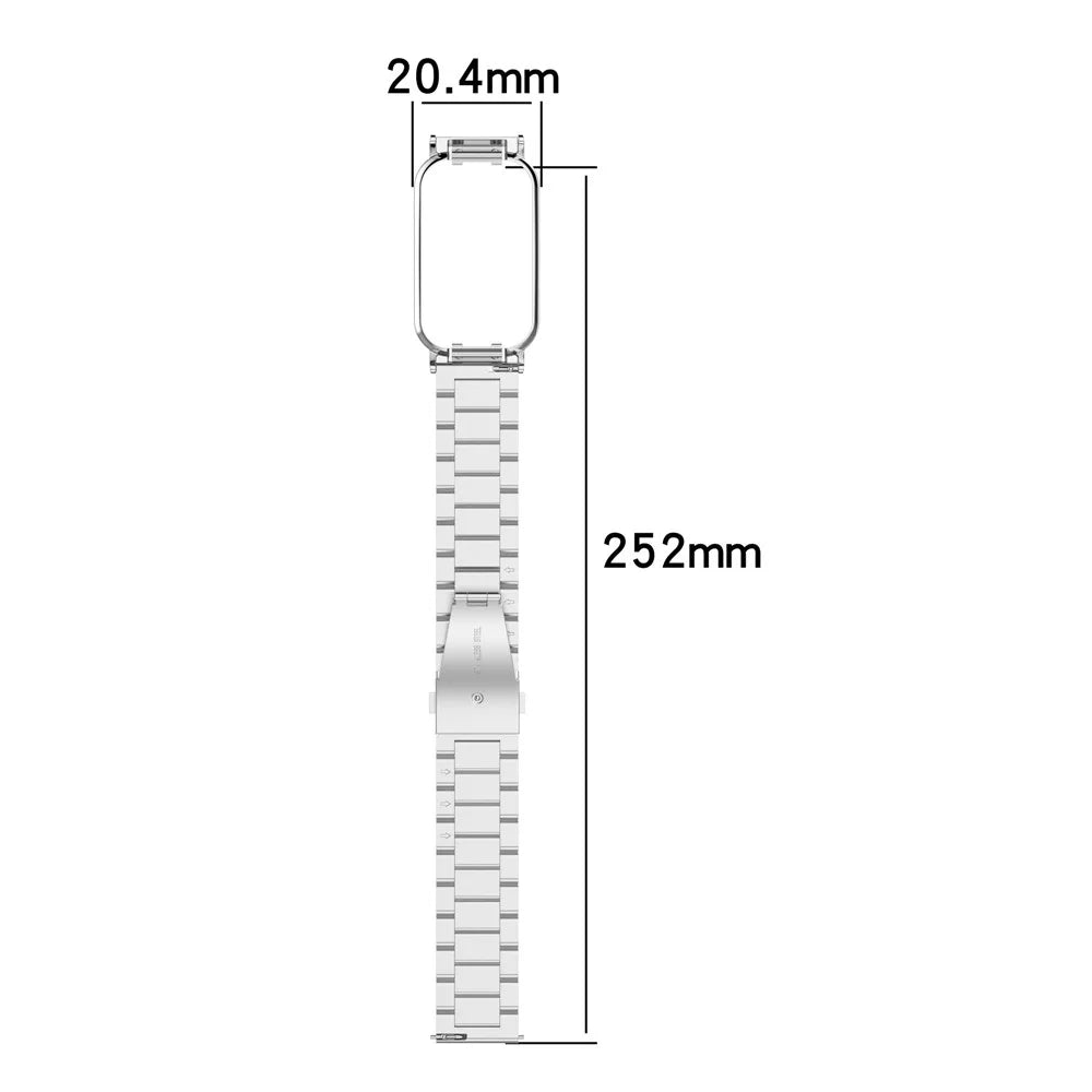 For Xiaomi Redmi Band 2 Stainless Steel Watch Band 18mm 5-Bead Watch Strap with Watch Case - Silver - 6