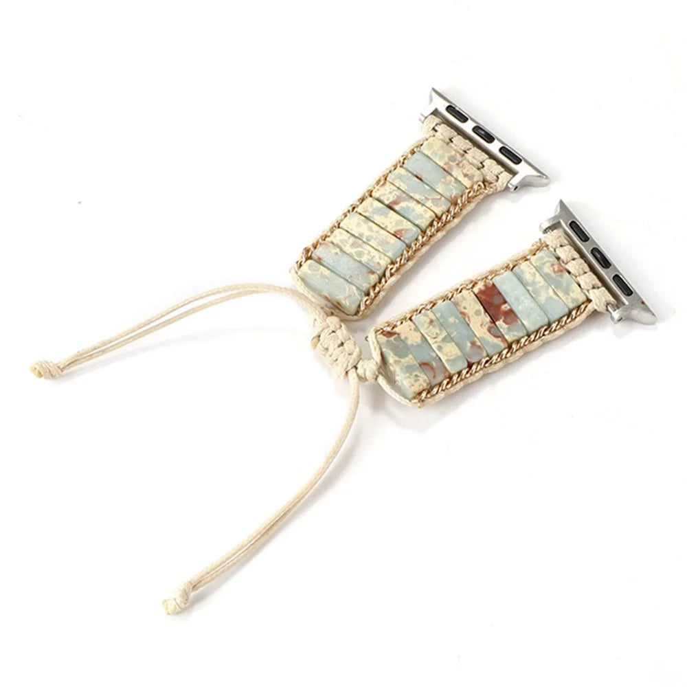 For Apple Watch Ultra 3 2 1 49mm / Series 11 10 46mm / 9 8 7 45mm / SE3 SE2 SE 6 5 4 44mm / 3 2 1 42mm Watch Band Drawstring Stone Braided Strap - Colorful - 3