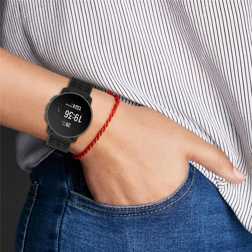 Sport Strap for Suunto Vertical / 9 Peak Pro / 9 Peak / 5 Peak , 22mm Silicone Watch Bands - Black - 7