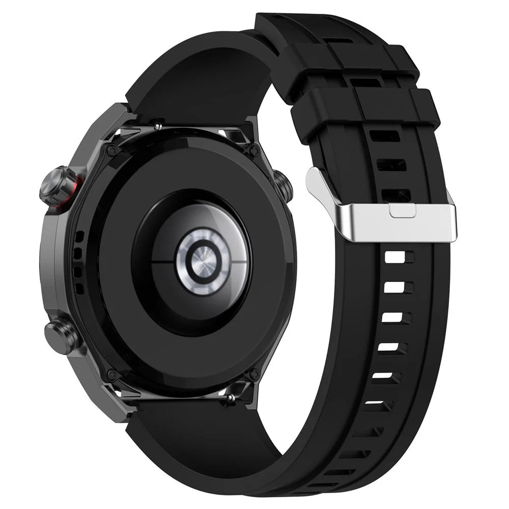 Strap For Huawei Watch Ultimate / GT 3 SE / GT 3 Pro 46mm / GT Runner / GT 3 46mm , 22mm Silicone Watch Bands with Extension Strap - Black - 1