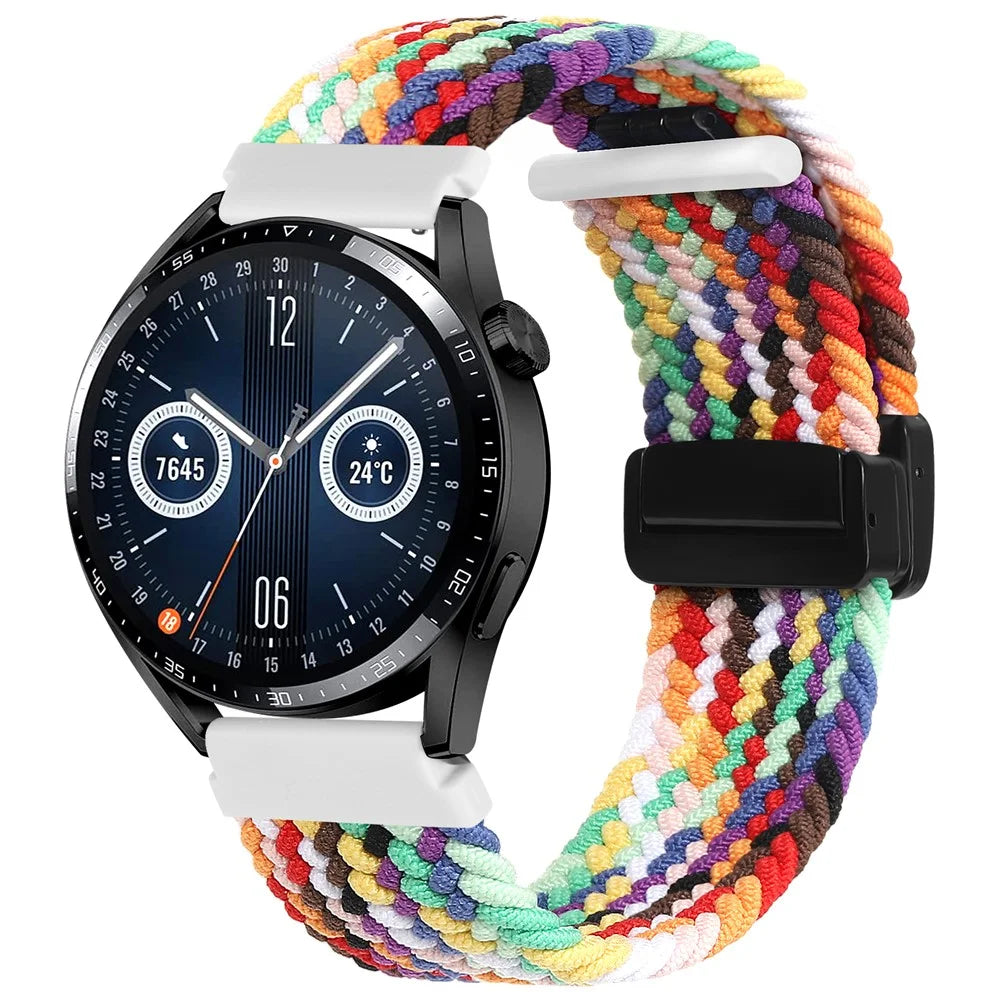 22mm Replacement Band for Garmin Forerunner 265 / 255 / Vivoactive 4 Nylon Watch Strap with Folding Buckle - Colorful - 2