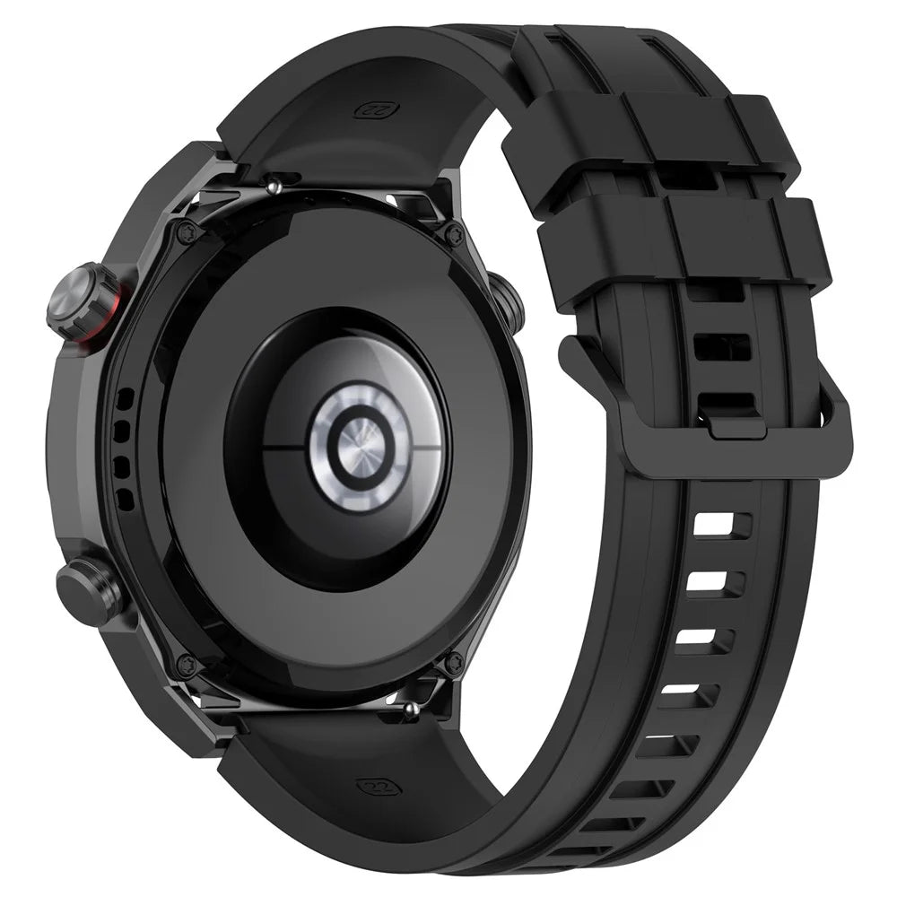 Silicone Watch Bands for Huawei Watch Ultimate , 22mm Replacement Strap Bracelet with Extension Strap - Black - 1