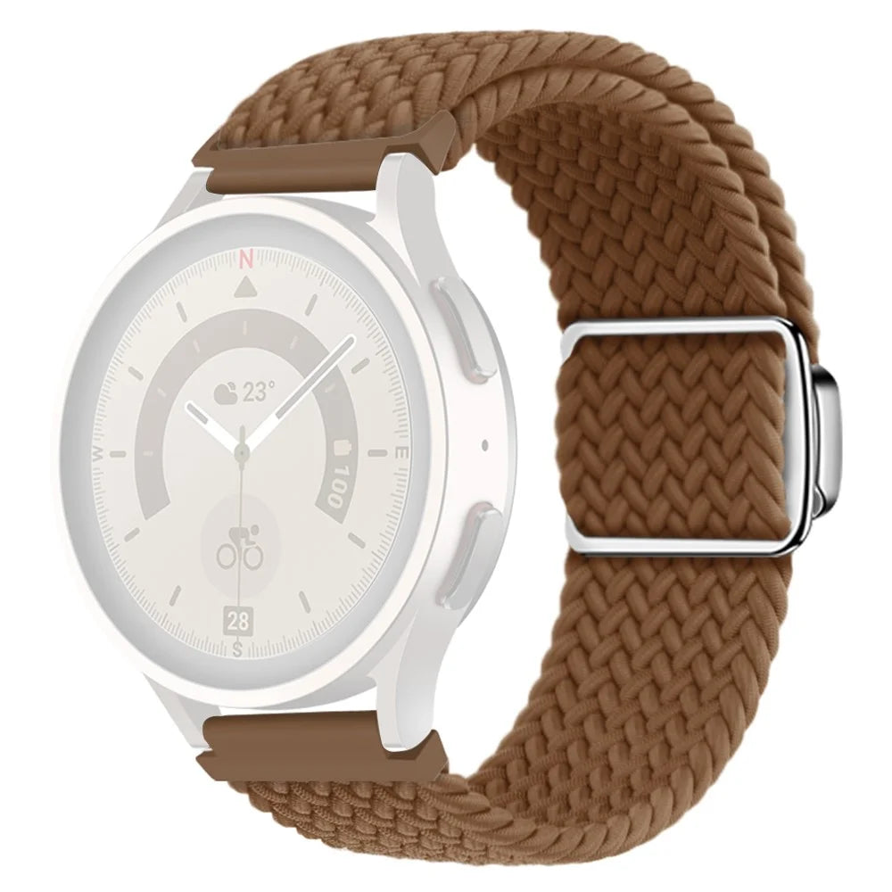 Nylon Watch Bands for Samsung Galaxy Watch6 / Watch6 Classic / Watch 5 / Watch 5 Pro / Watch4 20mm Wrist Strap - Brown - 1