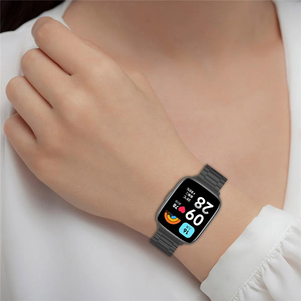 For Xiaomi Redmi Watch 3 Active / Watch 3 Lite Replacement Band Stainless Steel Watch Strap - Black - 5
