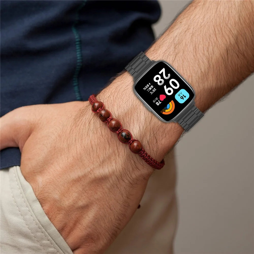 For Xiaomi Redmi Watch 3 Active / Watch 3 Lite Replacement Band Stainless Steel Watch Strap - Black - 6