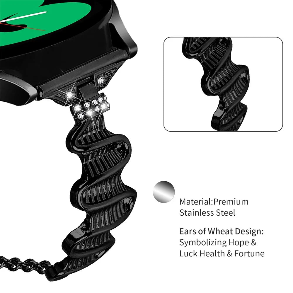 For Samsung Galaxy Watch6 40mm / 44mm / Watch6 Classic 43mm Watch Band 20mm Alloy Bracelet Strap - Black - 3